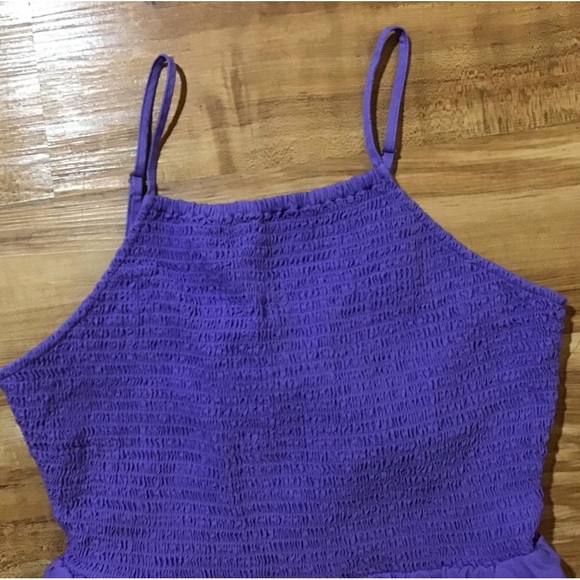 NWOT Women’s Cut Out Purple Tiered Peasant Dress - Picture 4 of 14